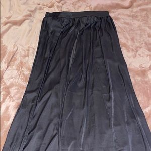 Silky gray maxi skirt